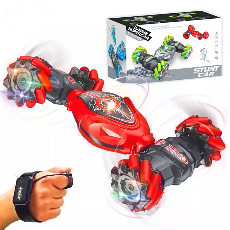 السيارة الذكية الحمراء - تحكم عن بعد بساعة خاصة أو جهاز تحكم