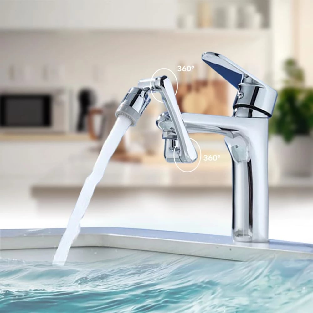 صنبور دوران 360 درجة مع ذراع روبوتية 1080 درجة – تصميم مبتكر لتنظيف شامل وسهل